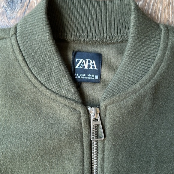 Zara Green Bomber S NWOT - Picture 3 of 11